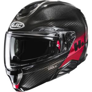 Klapphelm Motorrad HJC RPHA 91 CARBON Elig MC1 schwarz-rot