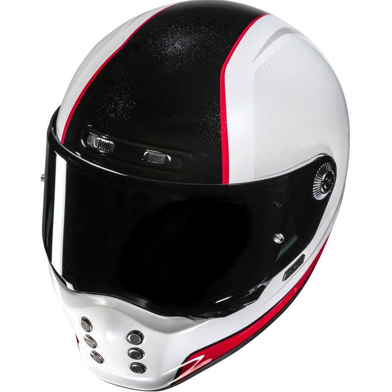 Integralhelm Motorrad HJC V10 Hodu MC1 weiß-schwarz-rot