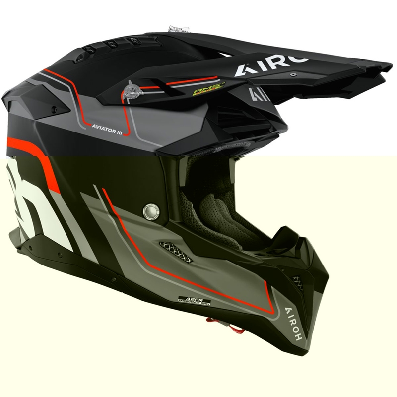 Motocross-Helm Airoh Aviator 3 Leader matt orange