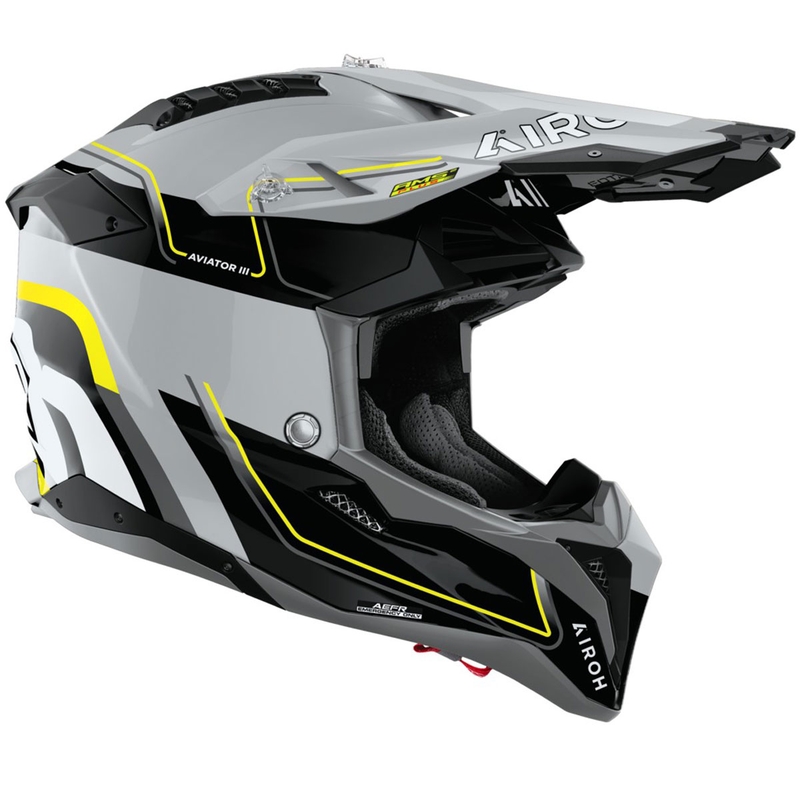 Airoh Aviator 3 Leader Motocrosshelm glänzend gelb