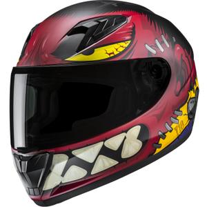Kinder Integral-Motorradhelm HJC Y10 Frank MC1SF rot-schwarz-gelb
