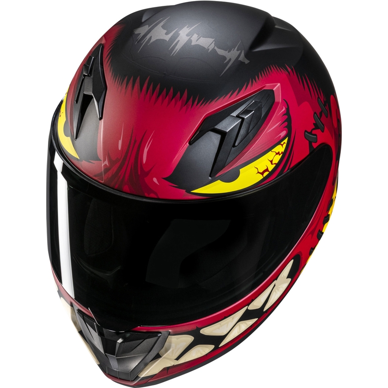 Kinder Integral-Motorradhelm HJC Y10 Frank MC1SF rot-schwarz-gelb