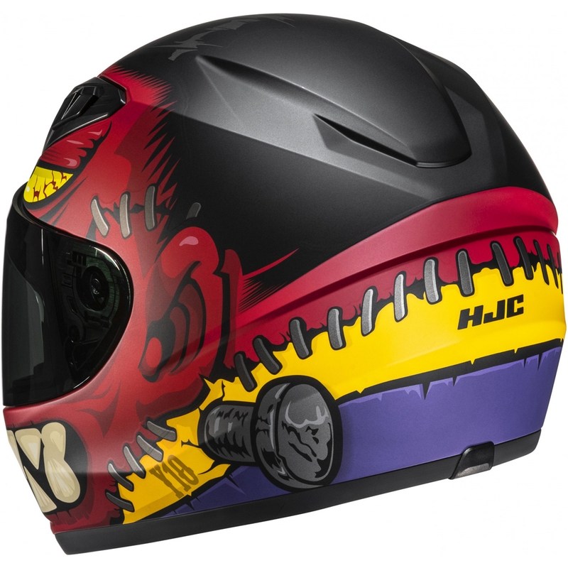 Kinder Integral-Motorradhelm HJC Y10 Frank MC1SF rot-schwarz-gelb