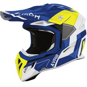 Airoh Aviator ACE 2 Shield Motocrosshelm glänzend blau-gelb
