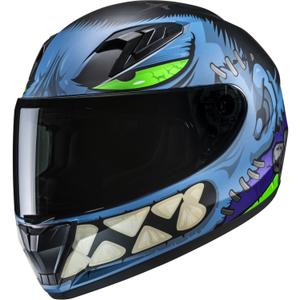 Kinder Integral-Motorradhelm HJC Y10 Frank MC1SF blau-schwarz