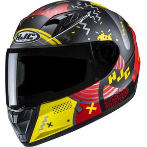 Kinder Integralhelm Motorrad HJC Y10 Mika MC1SF schwarz-rot-gelb