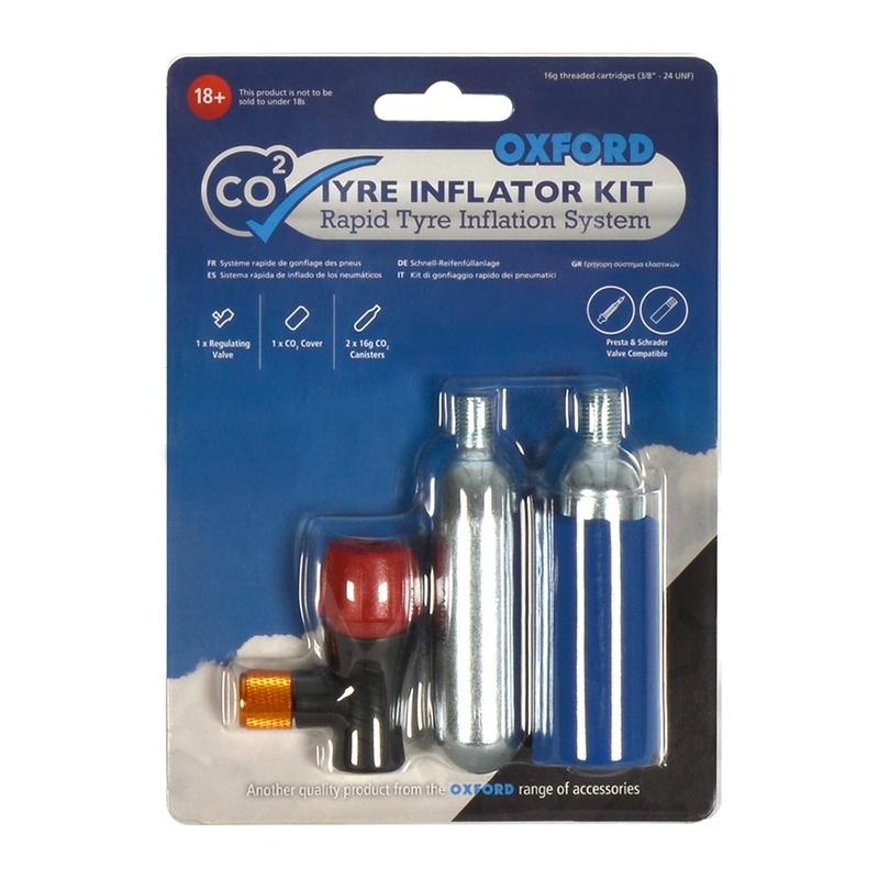 2er-Set CO2-Patronen mit Adapter zum Aufpumpen von Oxford-Reifen