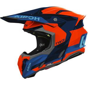 Motocross-Helm Airoh Twist 3 Fancy glänzend fluo orange-blau