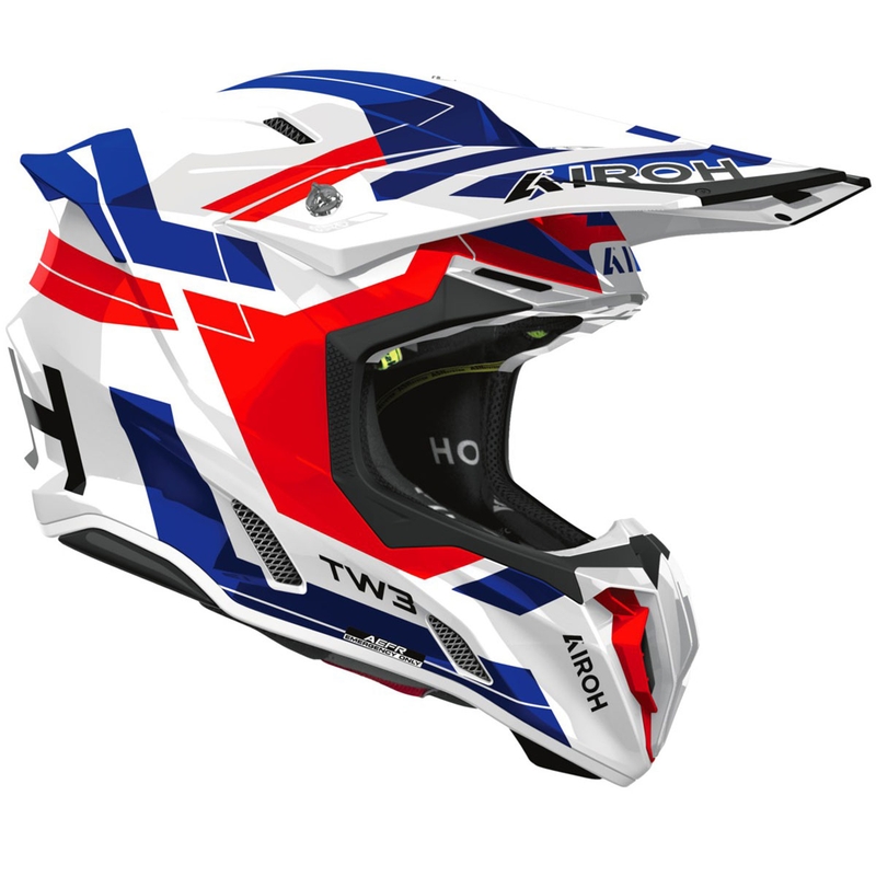 Motocrosshelm Airoh Twist 3 Dynasty glänzend blau-rot