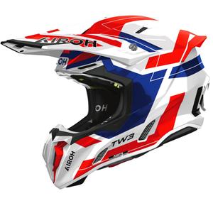 Motocrosshelm Airoh Twist 3 Dynasty glänzend blau-rot