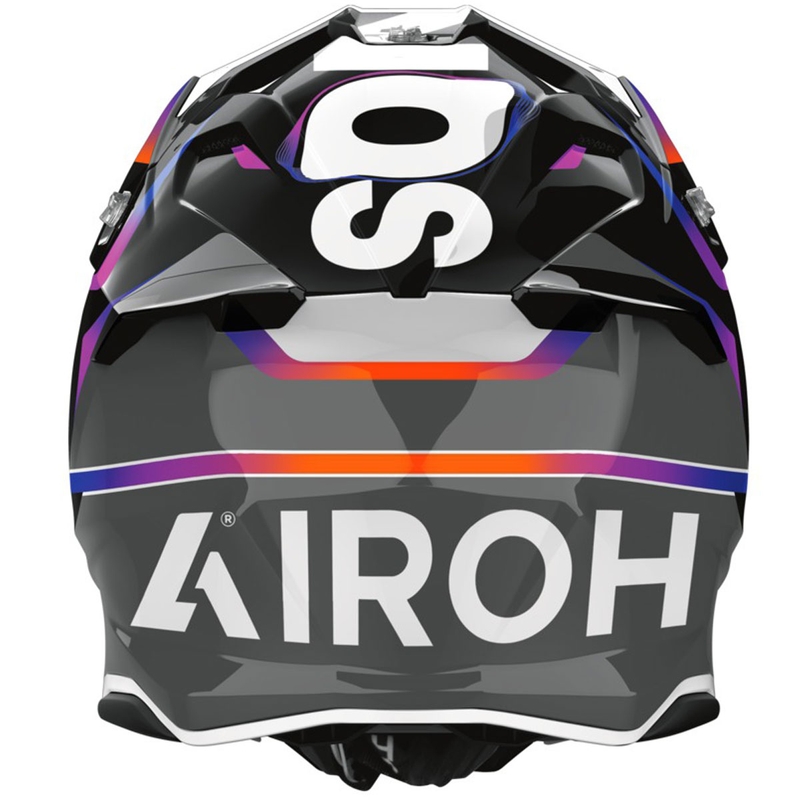 Motocrosshelm Airoh Twist 3 Hustle glänzend grau-lila