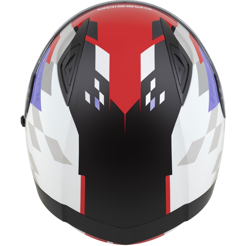 Cassida Orbit Track Integralhelm Motorrad fluo rot-weiß-lila-schwarz