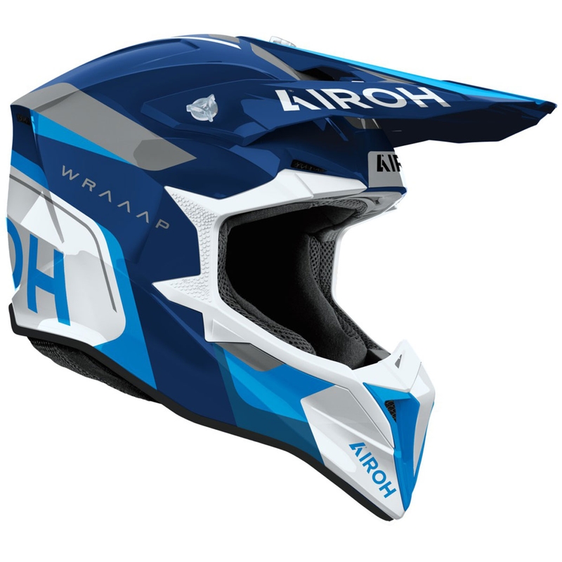 Airoh Wraaap Conquer Motocross-Helm glänzend blau
