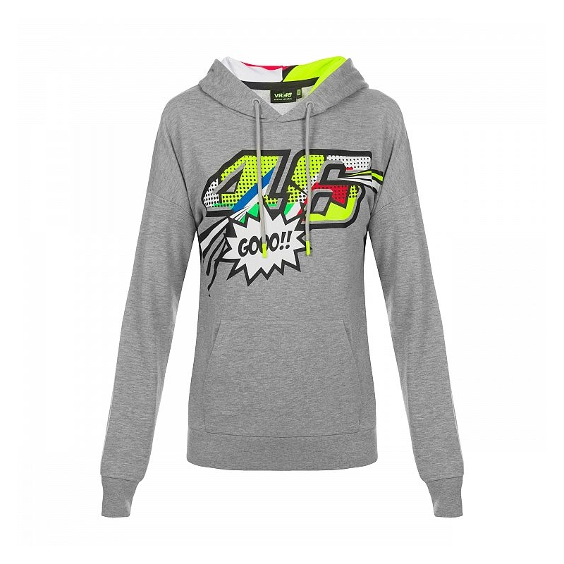 Damen Sweatshirt VR46 Valentino Rossi POP ART Fleece grau