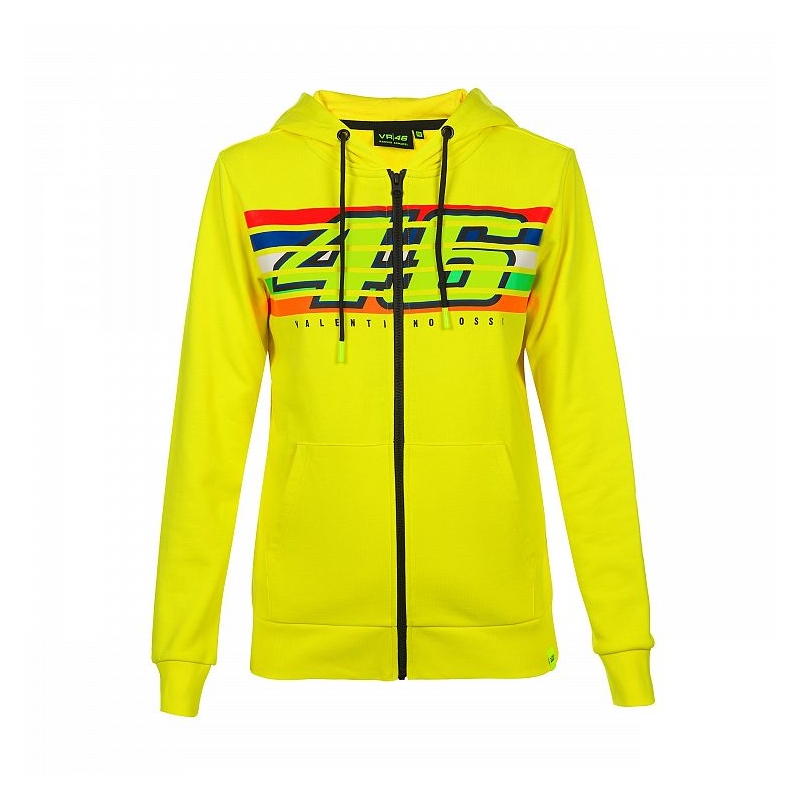 Damen Sweatshirt VR46 Valentino Rossi STRIPES Fleece gelb