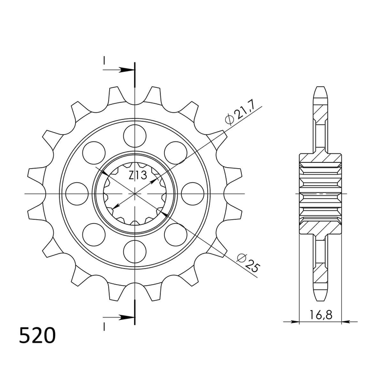 Ritzel SUPERSPROX STEALTH 16T, 520
