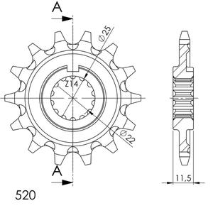 Ritzel SUPERSPROX STEALTH CST-192:14.1 14T, 520