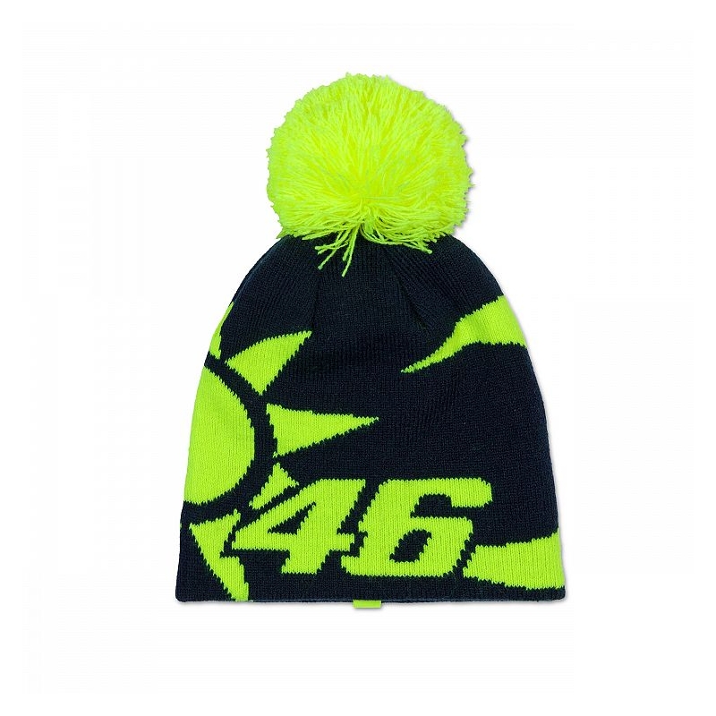 Kindermütze VR46 Valentino Rossi REPLIKA SUN AND MOON schwarz und gelb