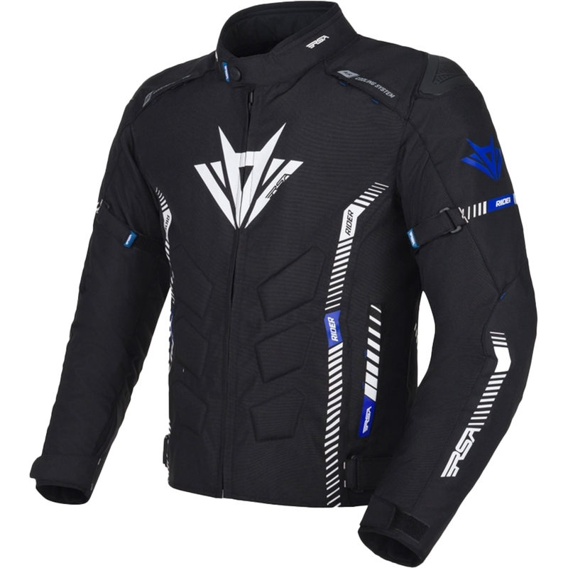 Motorradjacke RSA Rider schwarz-weiß-blau