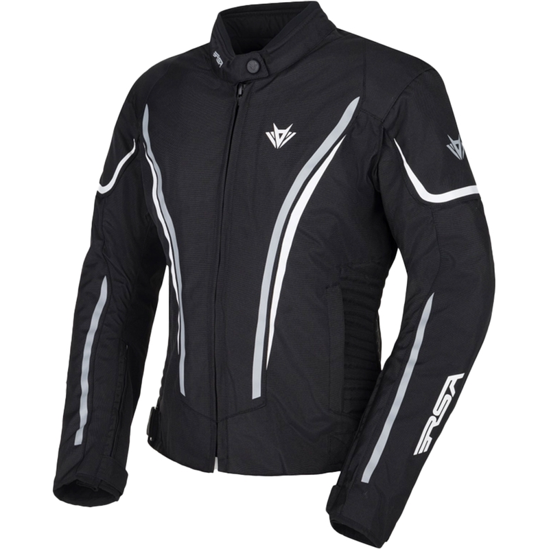 RSA Wasp schwarz-grau-weiße Motorradjacke für Frauen