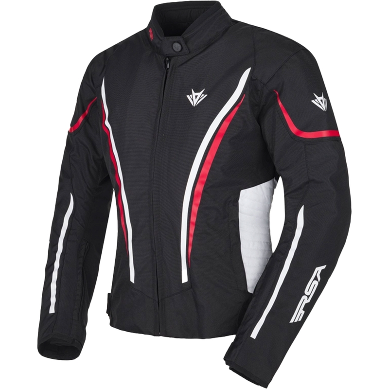 Damen RSA Wasp Schwarz, Weiß und Rot Motorradjacke