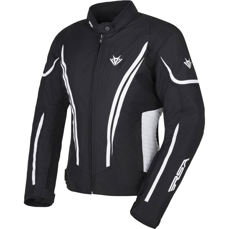 RSA Wasp Schwarz-Weiß Motorradjacke für Frauen