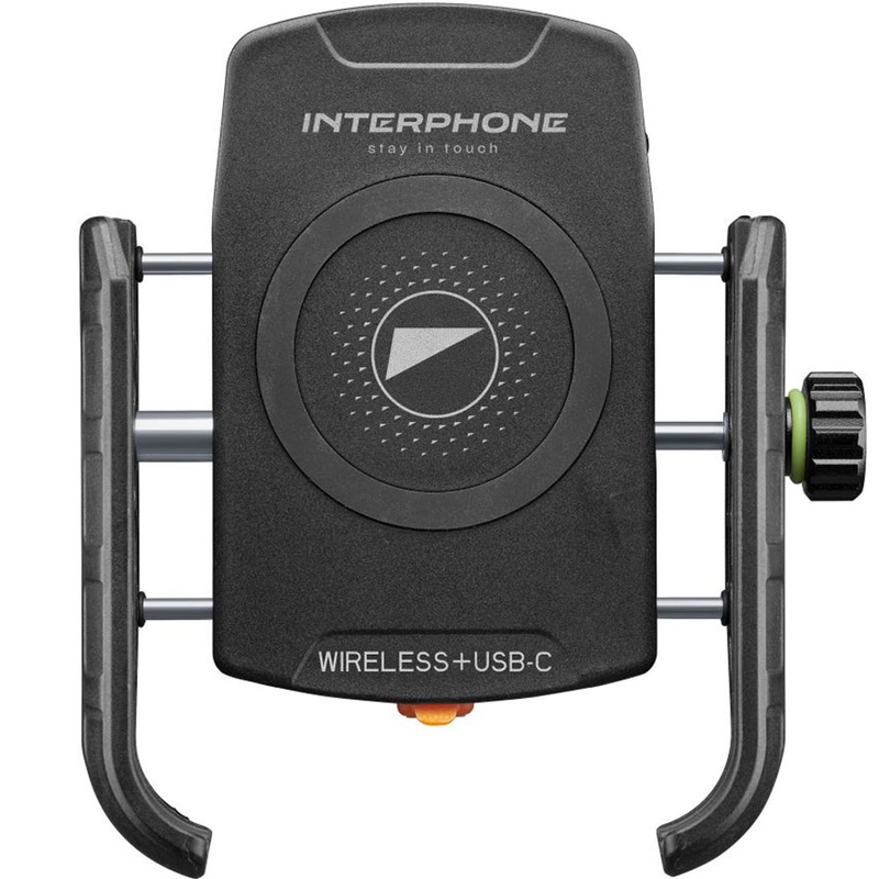 Interphone Crab Telefonhalter mit kabellosem Laden und USB-C schwarz