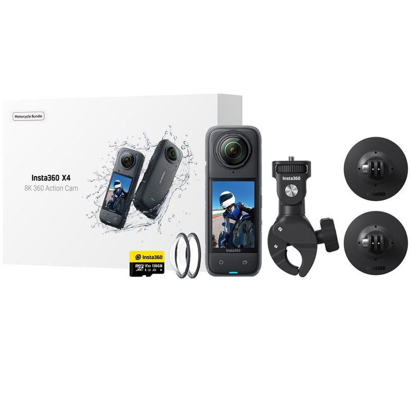Insta360 X4 Motorrad-Bundle-Actionkamera Schwarz