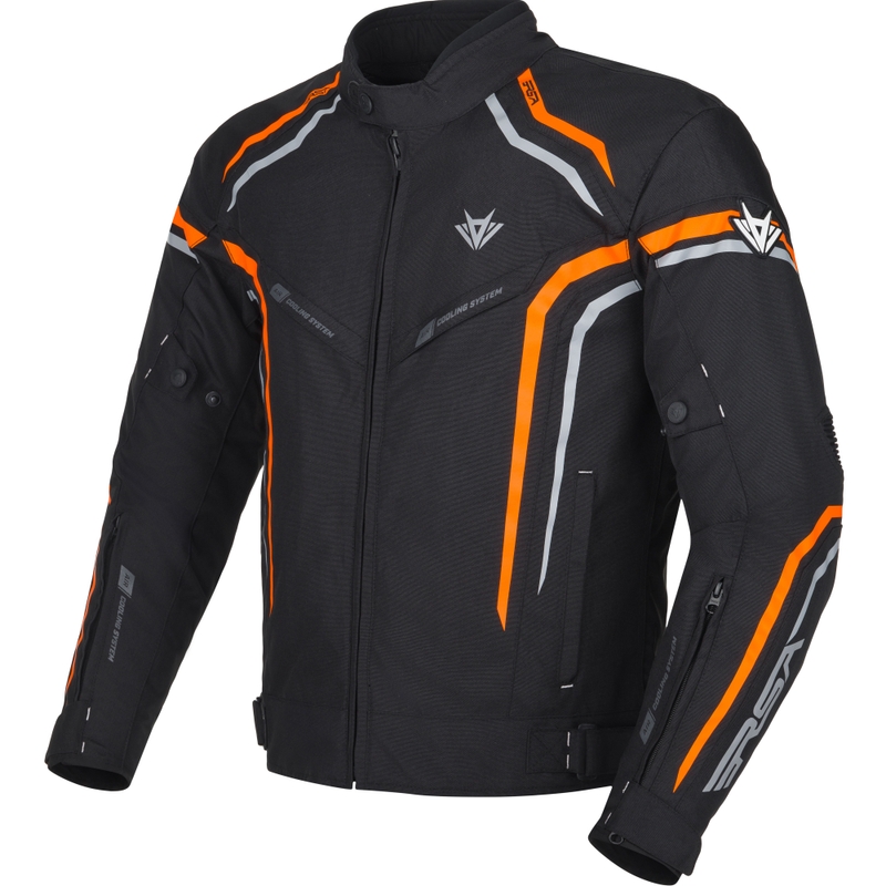 Motorradjacke RSA Compact 2 schwarz-grau-orange