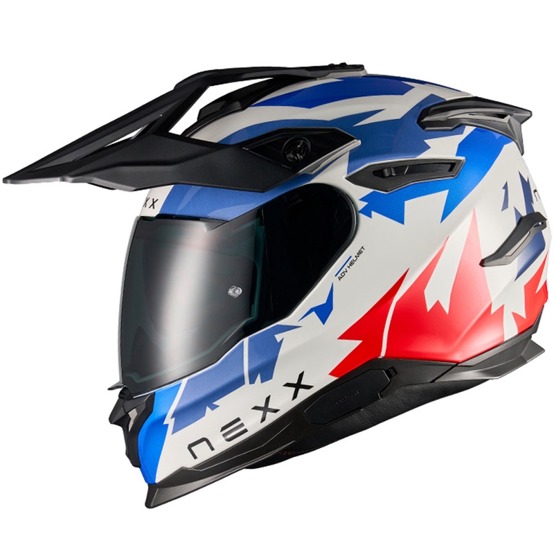 Enduro-Motorradhelm NEXX Y.TRAVL Primal blau-rot