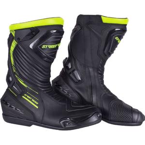 Street Racer Grid Schwarz-Fluo Gelb Motorradstiefel