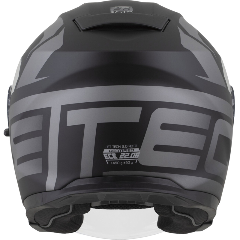 Cassida Jet Tech 2.0 RoTo Jet-Face-Motorradhelm, matt schwarz-grau-weiß