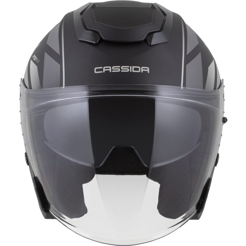 Cassida Jet Tech 2.0 RoTo Jet-Face-Motorradhelm, matt schwarz-grau-weiß