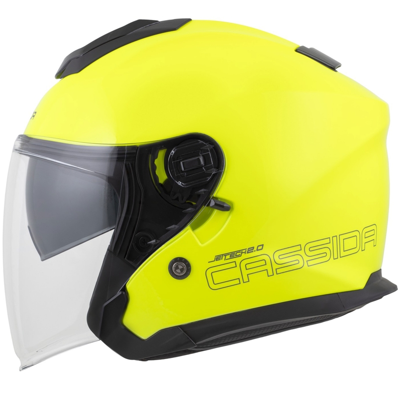 Cassida Jet Tech 2.0 RoTo offener Motorradhelm, fluoreszierend gelb-schwarz-grau
