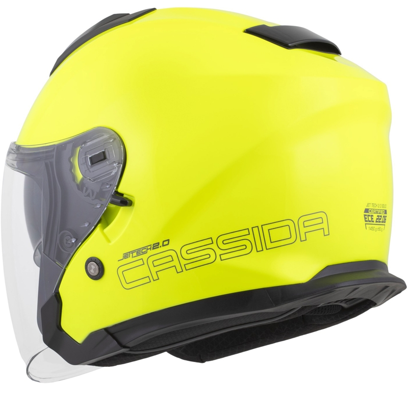 Cassida Jet Tech 2.0 RoTo offener Motorradhelm, fluoreszierend gelb-schwarz-grau