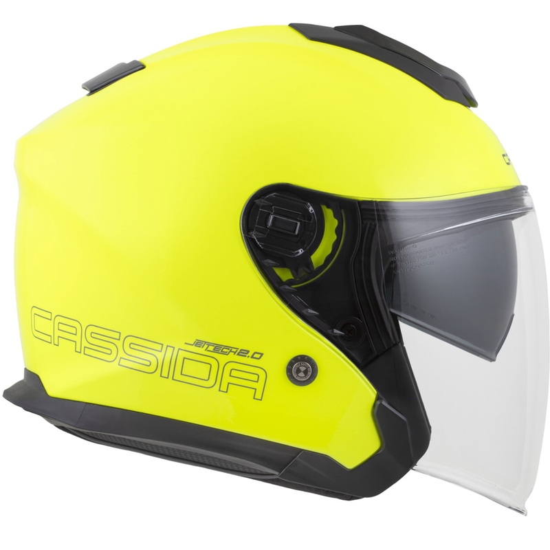 Cassida Jet Tech 2.0 RoTo offener Motorradhelm, fluoreszierend gelb-schwarz-grau