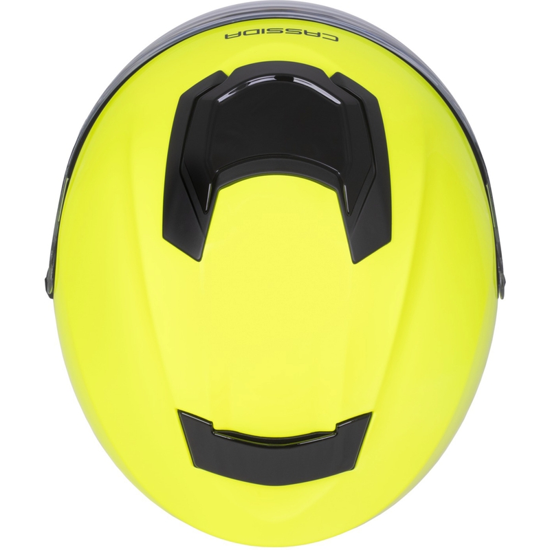 Cassida Jet Tech 2.0 RoTo offener Motorradhelm, fluoreszierend gelb-schwarz-grau