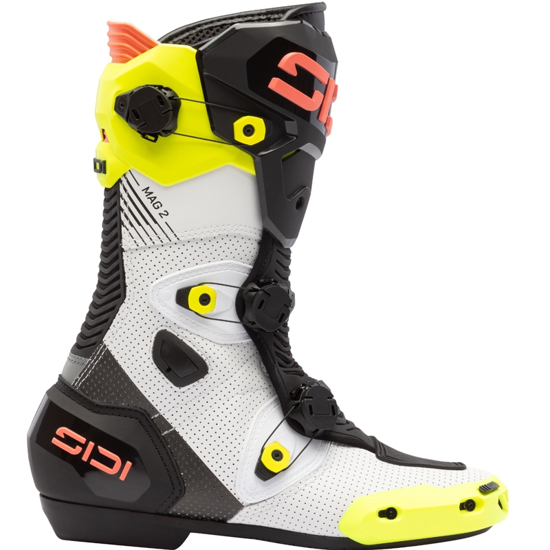 Motorradstiefel SiDi MAG 2 Air fluoreszierend gelb-fluoreszierend korallenrot