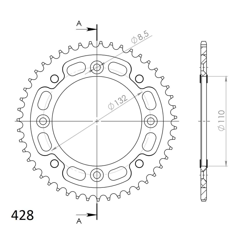 Ketten Rad SUPERSPROX STEALTH rot 47T, 428