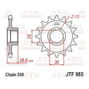 Ritzel JT JTF 985-19RB 19T, 530 rubber cushioned