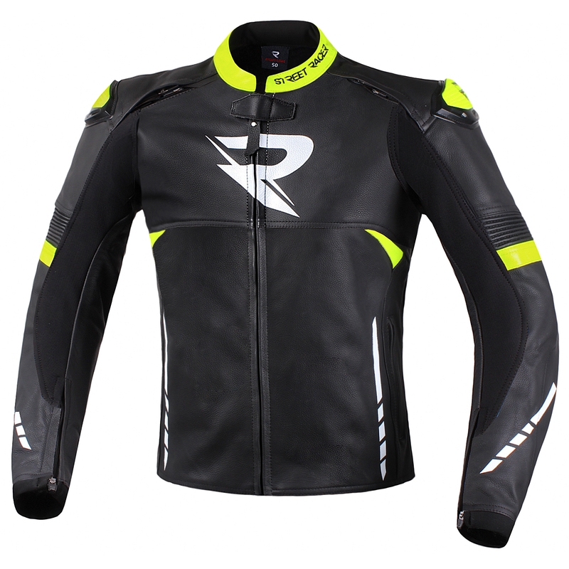 Street Racer Bexter schwarz-weiß-fluo gelb Motorradjacke Ausverkauf