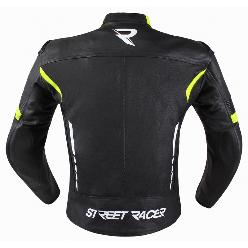 Street Racer Bexter schwarz-weiß-fluo gelb Motorradjacke Ausverkauf