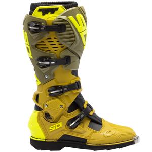 SiDi Crossfire 3 Motorradstiefel olivgrün-fluoreszierend gelb