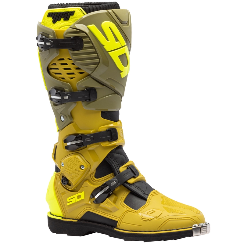 SiDi Crossfire 3 Motorradstiefel olivgrün-fluoreszierend gelb