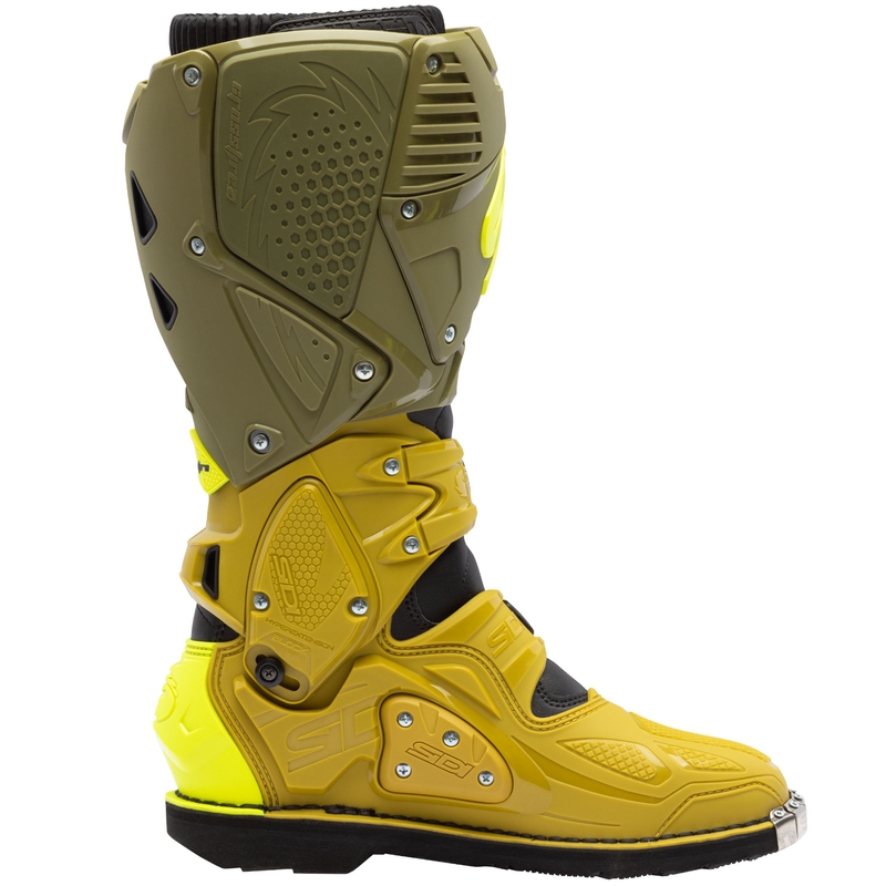 SiDi Crossfire 3 Motorradstiefel olivgrün-fluoreszierend gelb