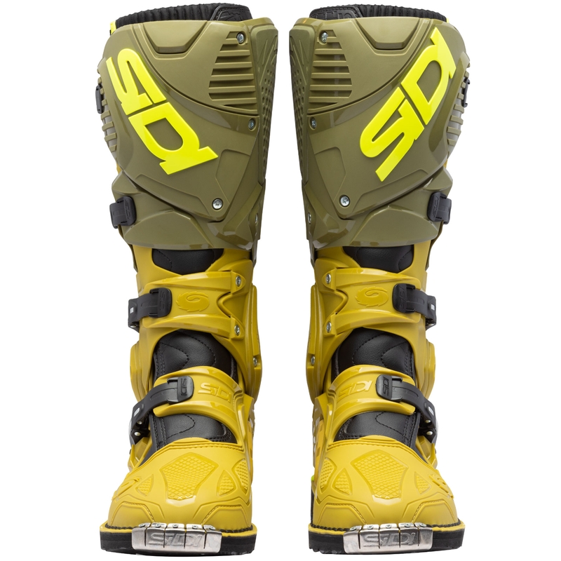 SiDi Crossfire 3 Motorradstiefel olivgrün-fluoreszierend gelb