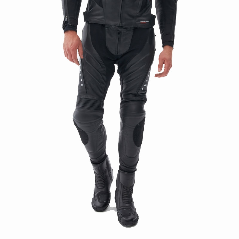 Rebelhorn Veloce Motorradhose aus Leder, schwarz-weiß