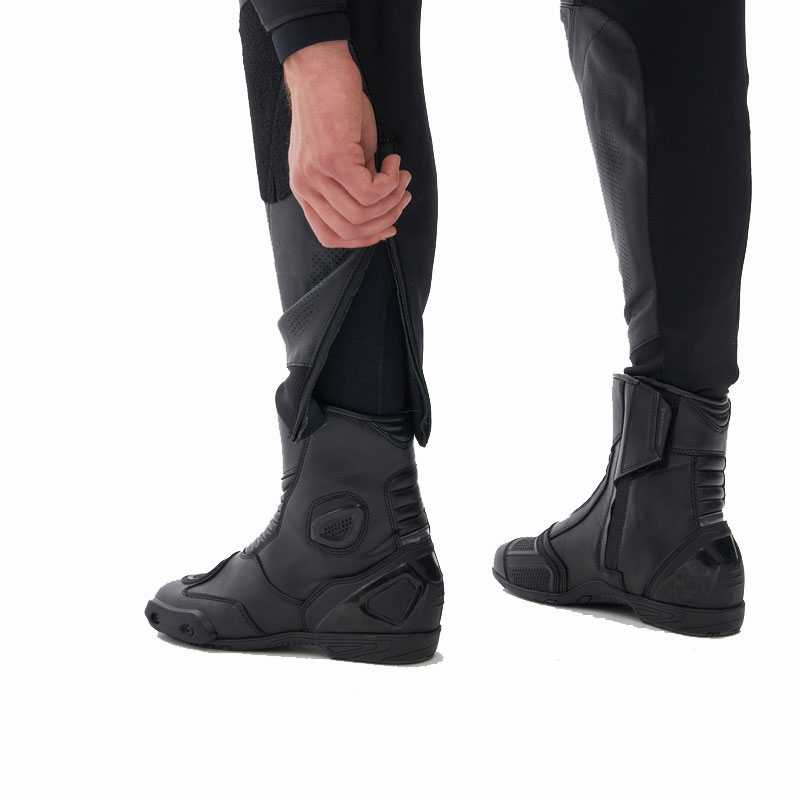 Rebelhorn Veloce Motorradhose aus Leder, schwarz-weiß