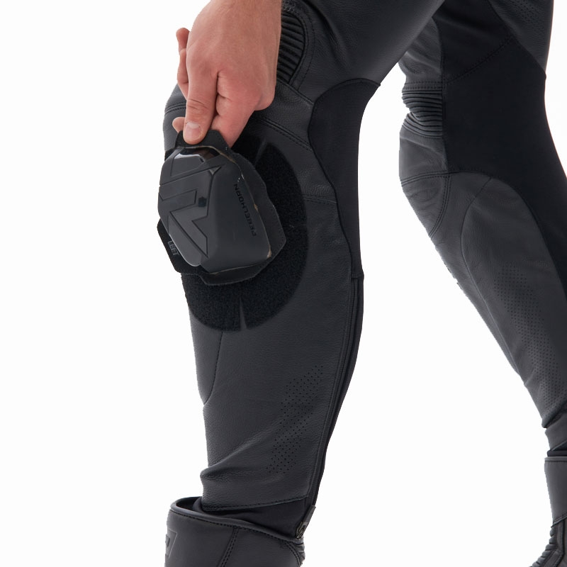 Rebelhorn Veloce Motorradhose aus Leder, schwarz-weiß