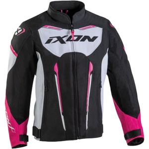 Kinder Motorradjacke IXON Striker Air schwarz-weiß-pink